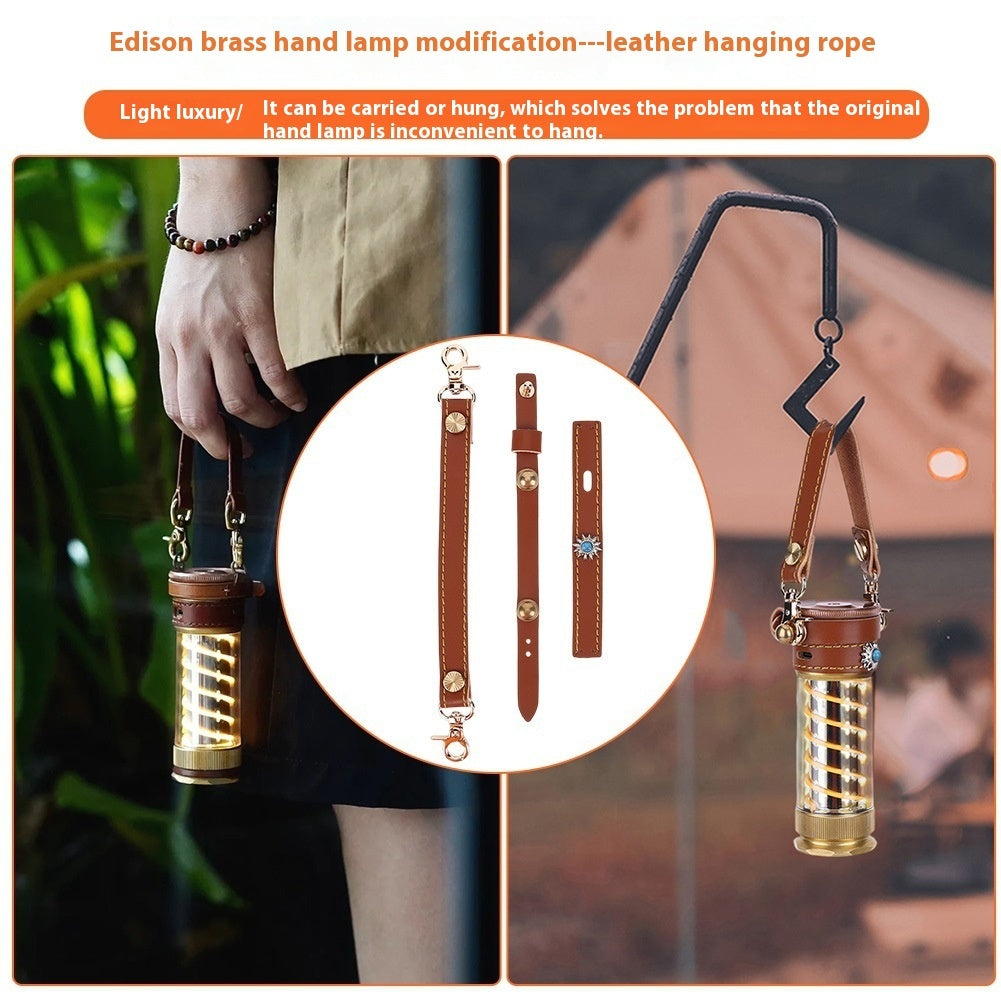 Leather Hang Rope 3-piece Camping Lantern