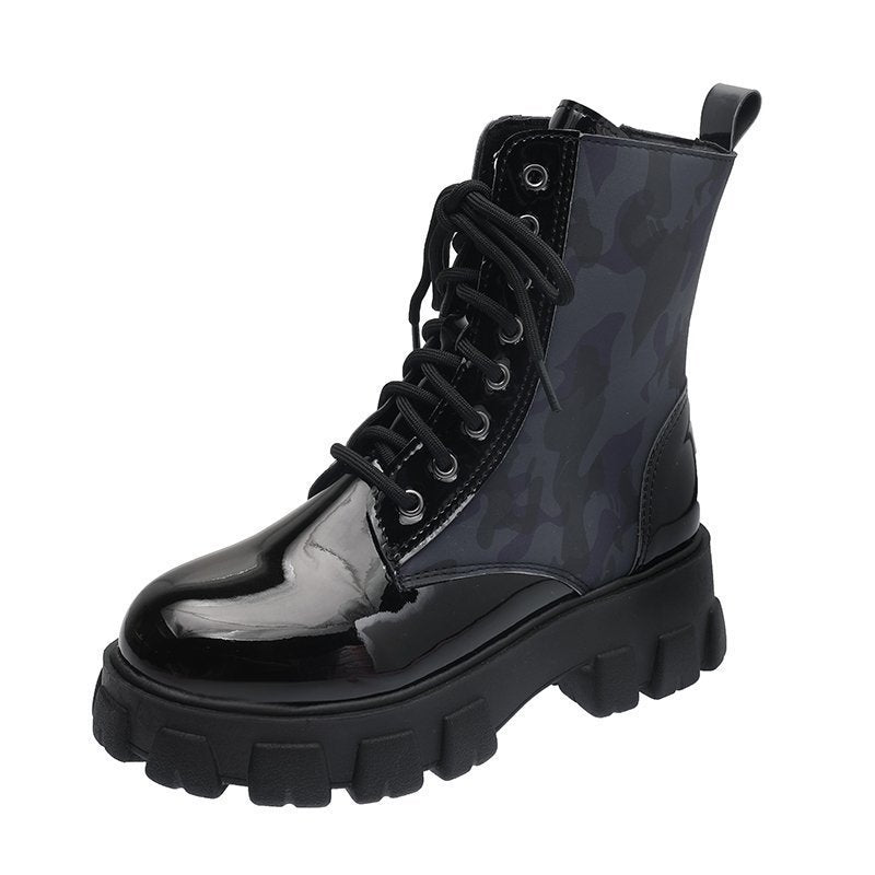 Martin thick-soled camouflage boots