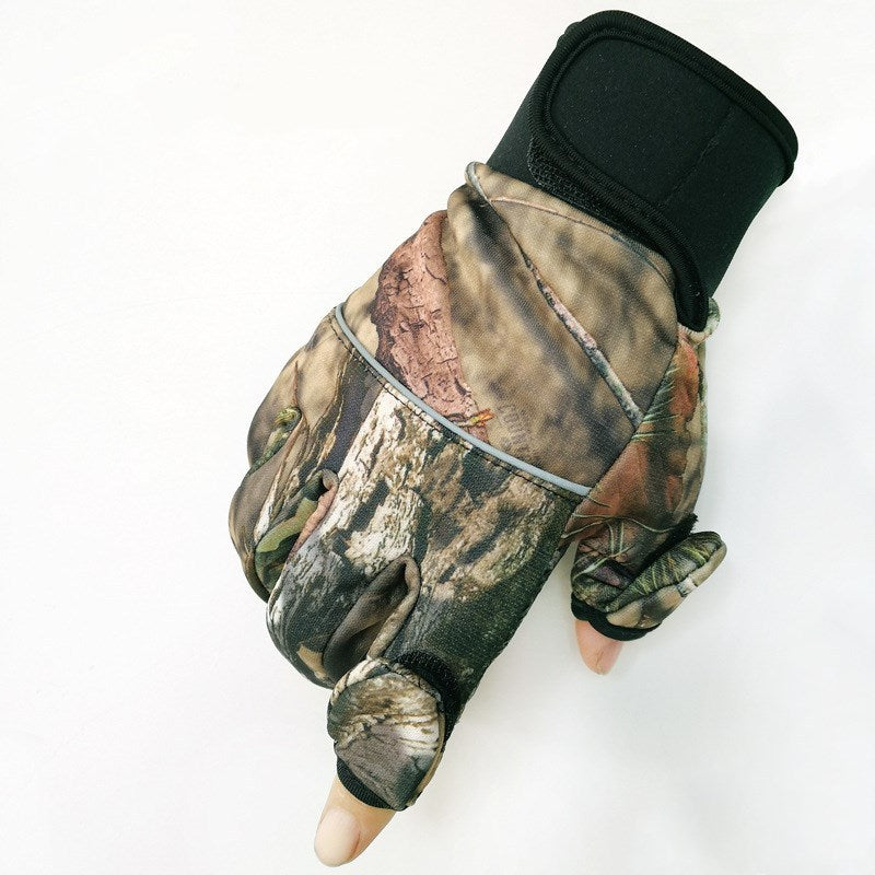 Winter men's and women's camouflage riding gloves