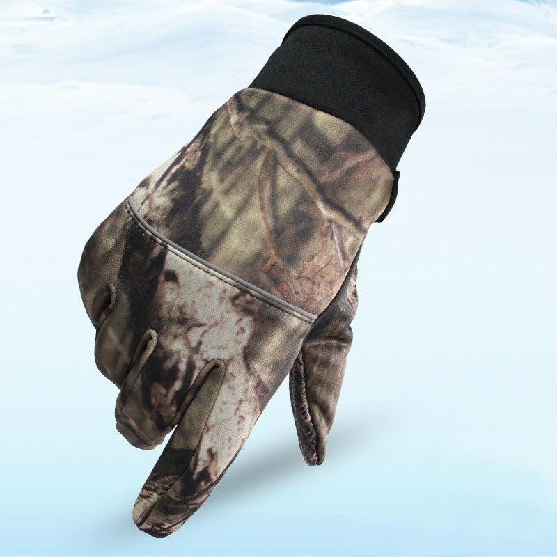 Winter men's and women's camouflage riding gloves