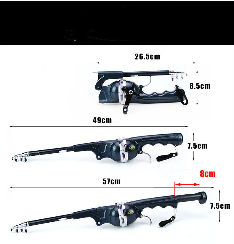 Foldable Portable throwing fishing rod