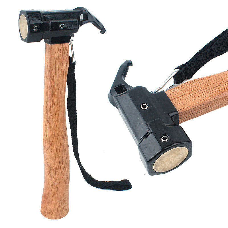 Outdoor Hammer With Wooden Handle Survival Tool