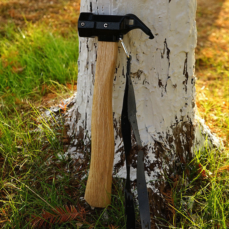 Outdoor Hammer With Wooden Handle Survival Tool