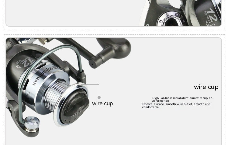 12-axis Metal Toe Cap Fishing Reel