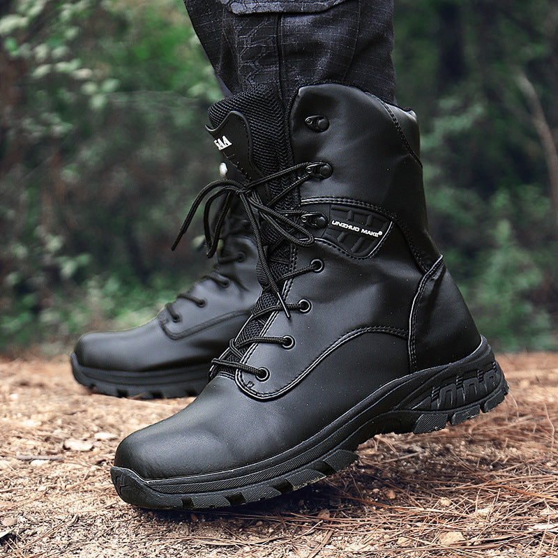 High-top camouflage waterproof boots