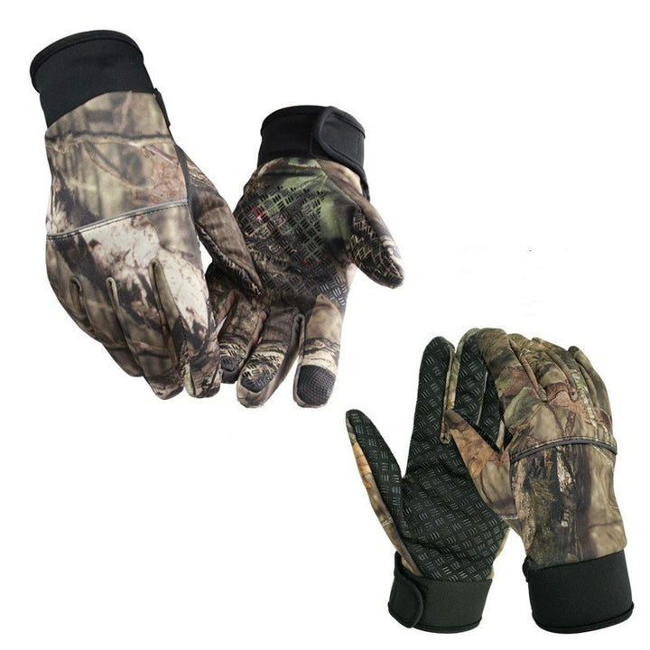 Winter men's and women's camouflage riding gloves