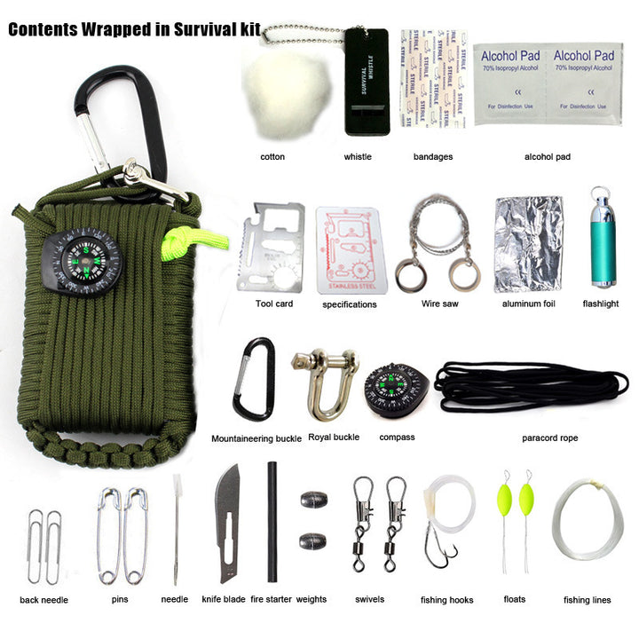 29-in-one outdoor emergency first aid kit