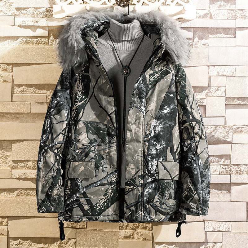 Hip hop camouflage hooded coat jacket