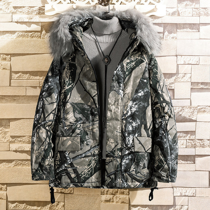 Hip hop camouflage hooded coat jacket
