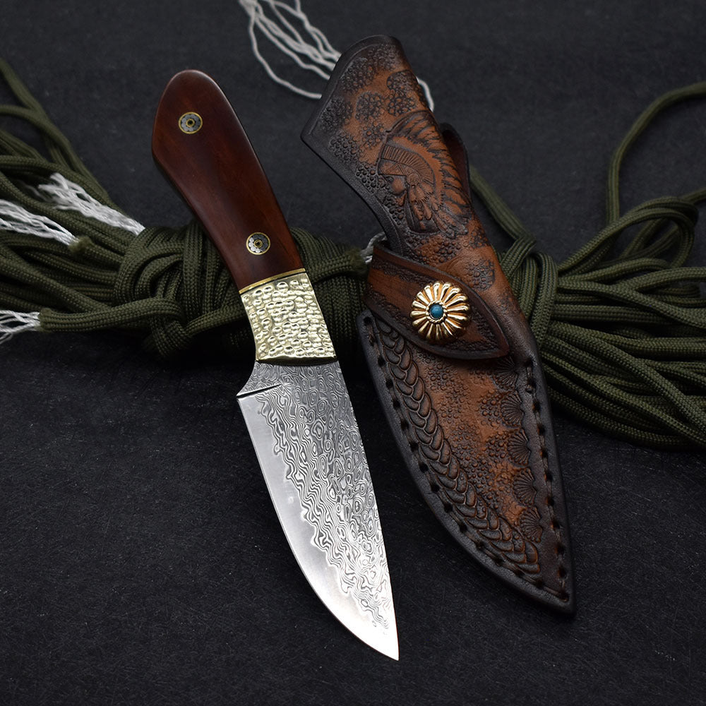 Damascus Camping Hunting Knife