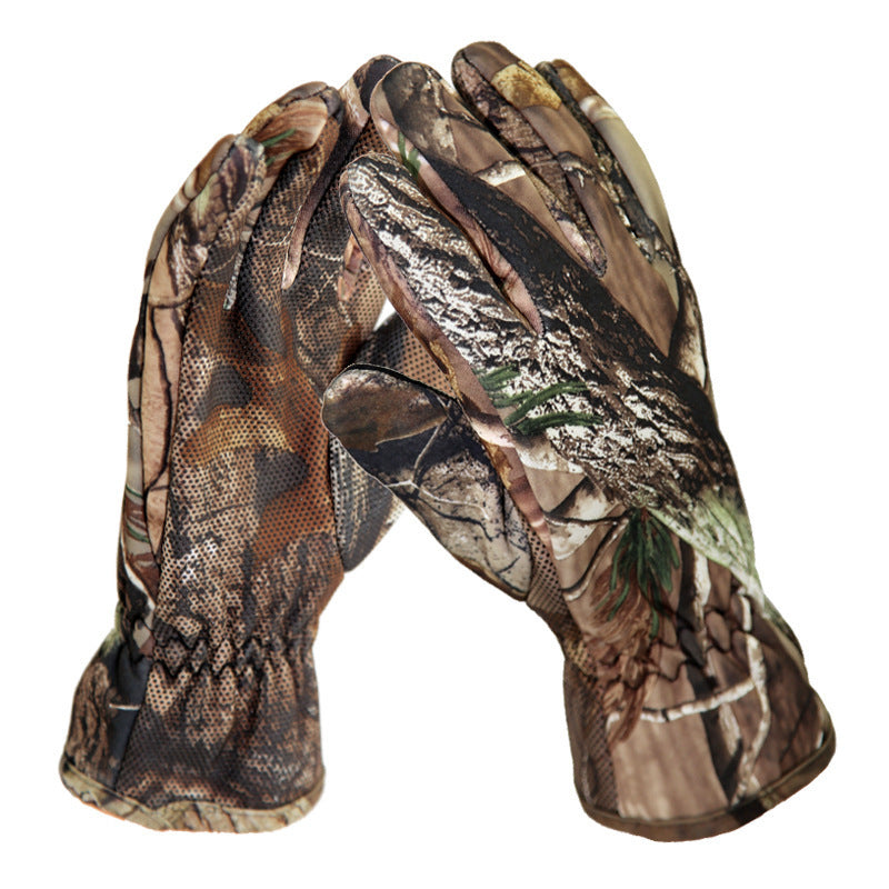 Winter men's and women's camouflage riding gloves
