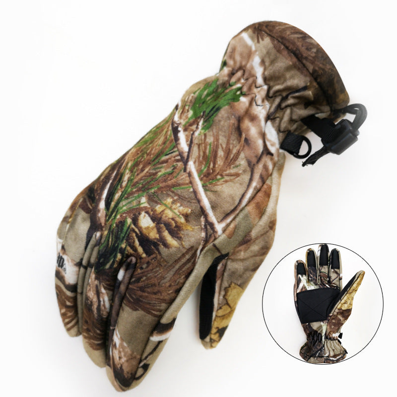 Winter men's and women's camouflage riding gloves