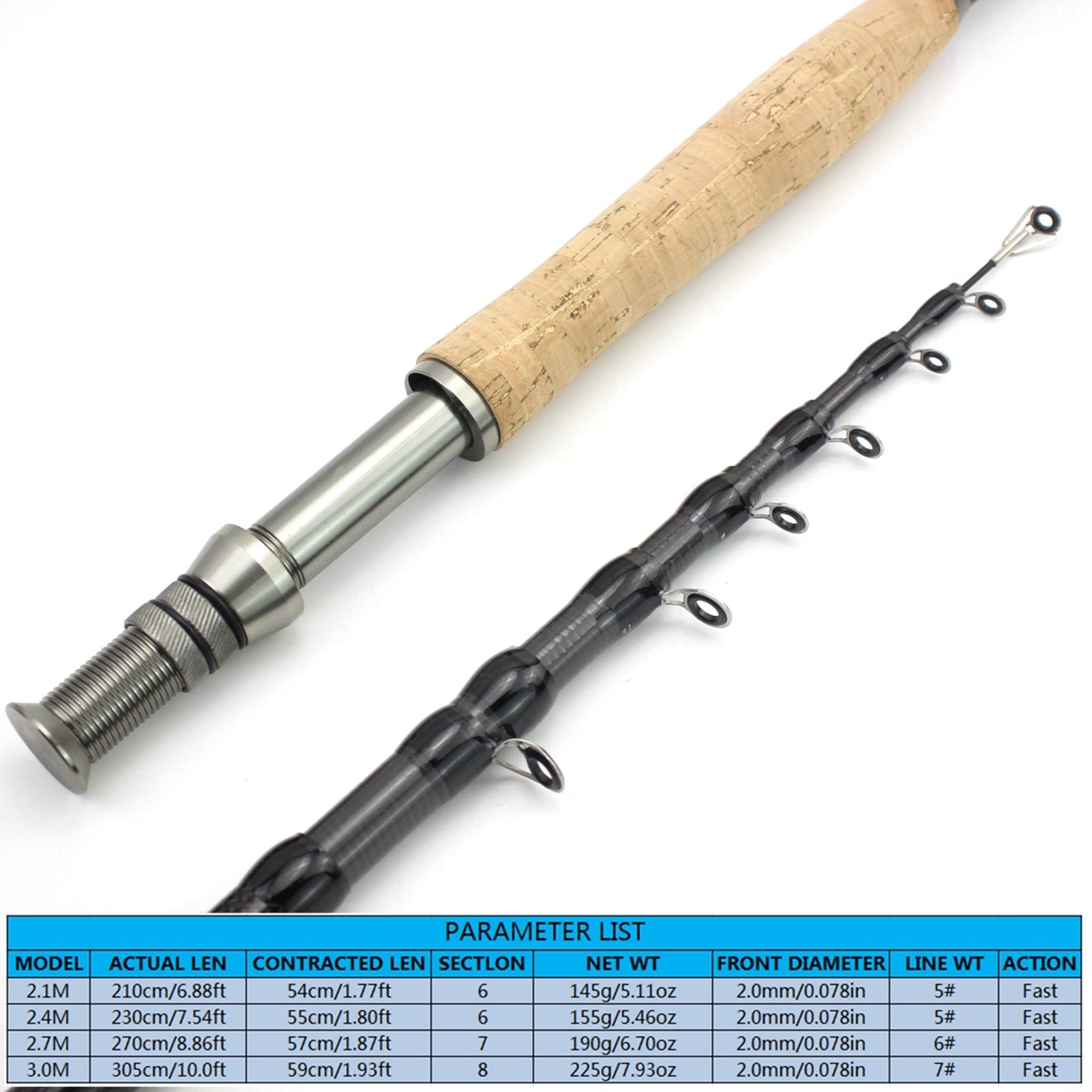 Neutral Wood Handle Fly Fishing Rod