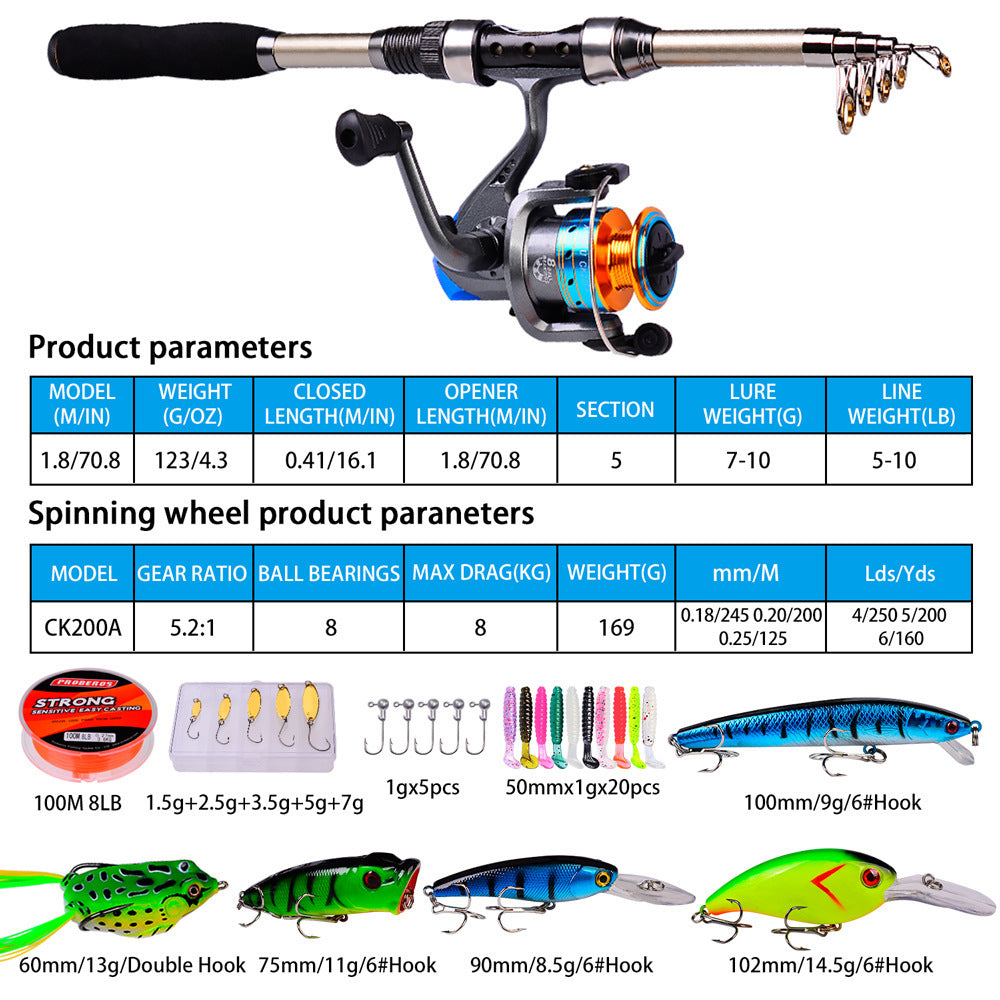 Casting Fishing Reel And Rod