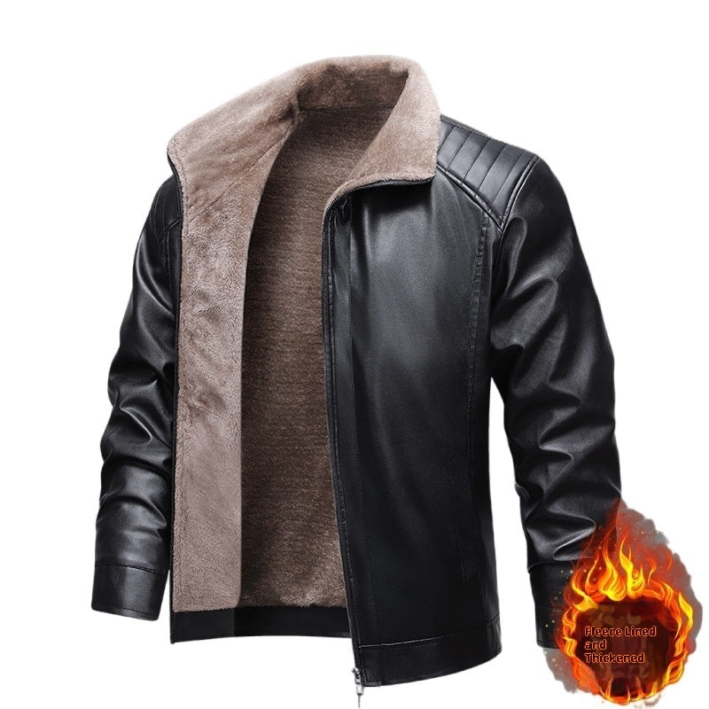Thickened Real Leather Men's Fur Jacket