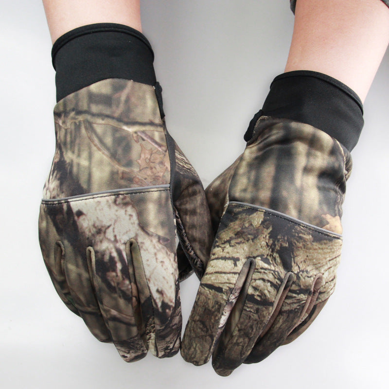 Winter men's and women's camouflage riding gloves