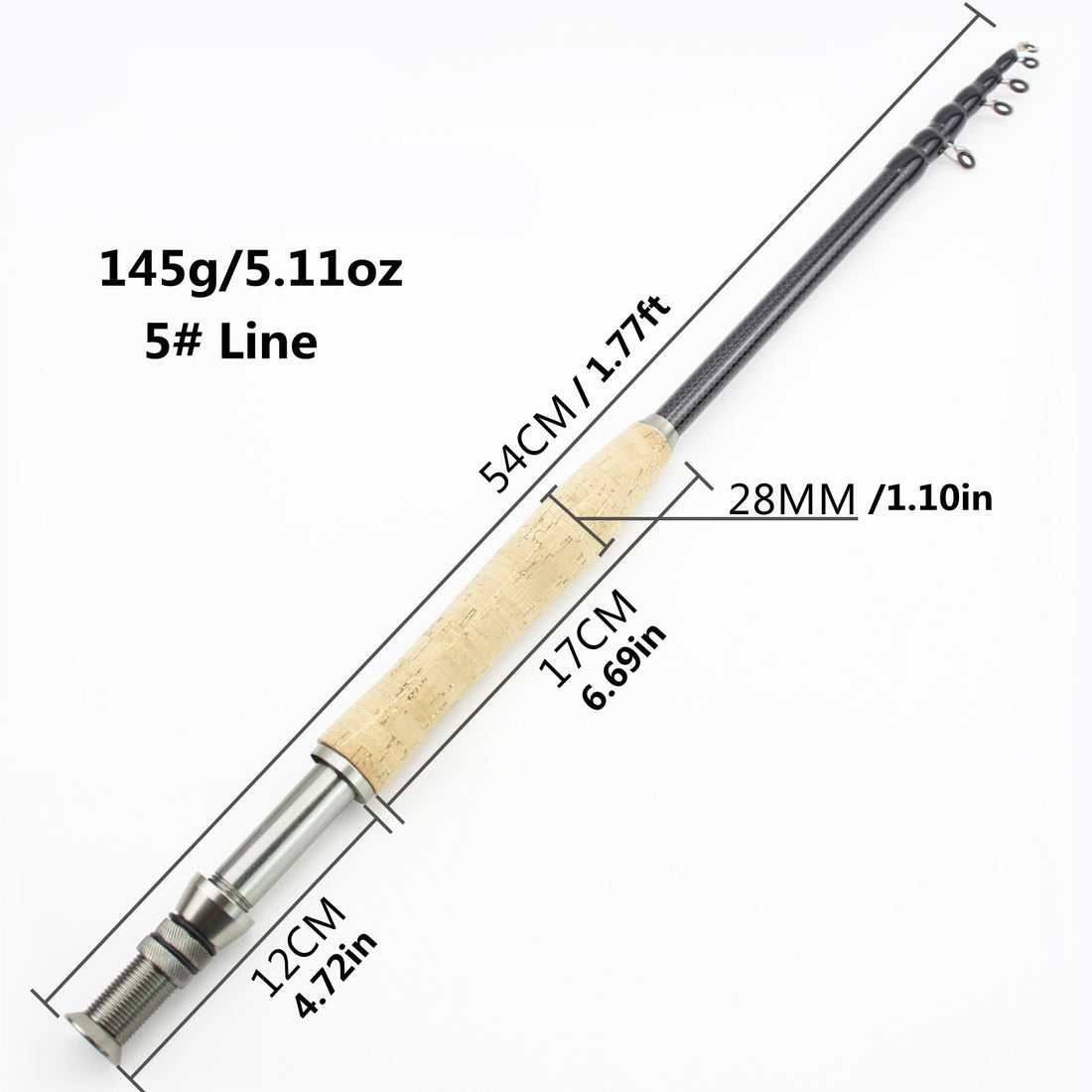 Neutral Wood Handle Fly Fishing Rod