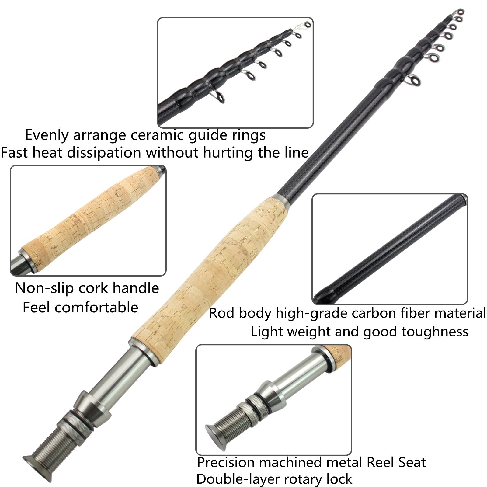 Neutral Wood Handle Fly Fishing Rod