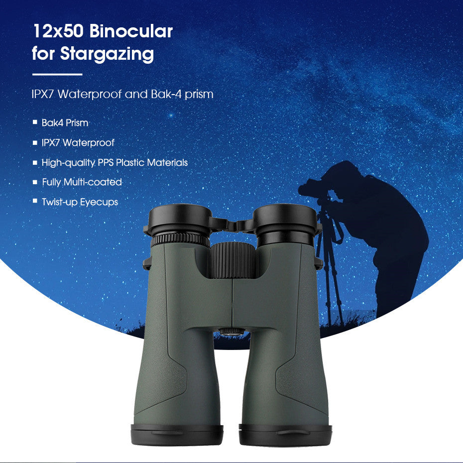 Portable 12x50 IPX7 Waterproof Binoculars