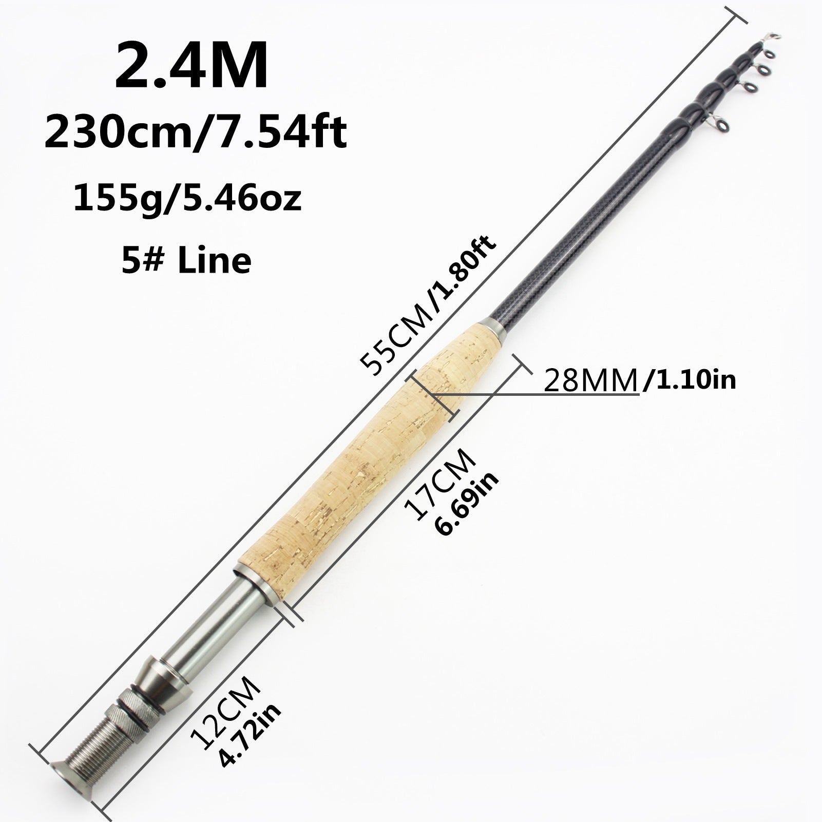 Neutral Wood Handle Fly Fishing Rod