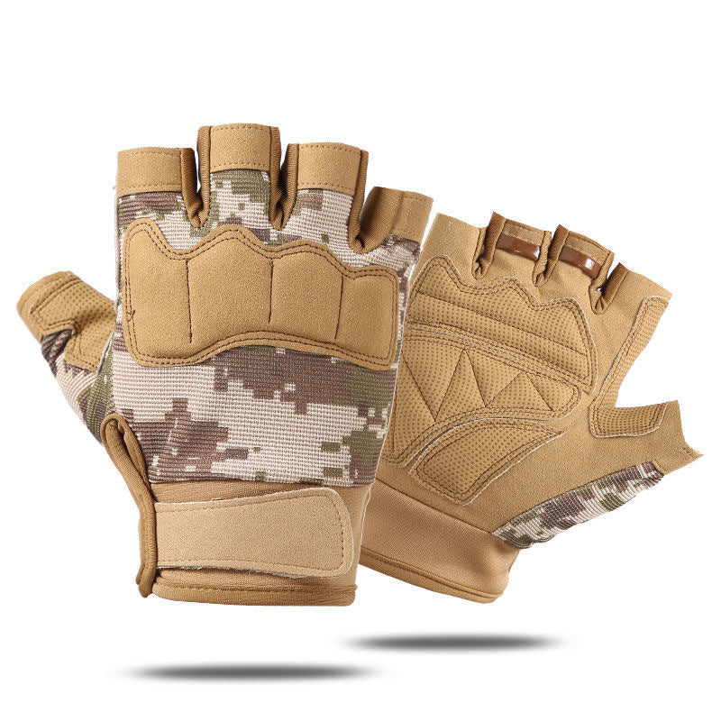 Men's And Women's Camouflage Half-finger Gloves