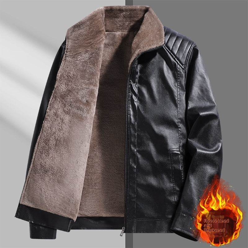 Thickened Real Leather Men's Fur Jacket