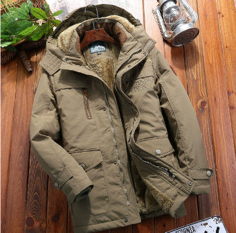 Men's Fleece-lined Thickened Loose-fitting Jacket