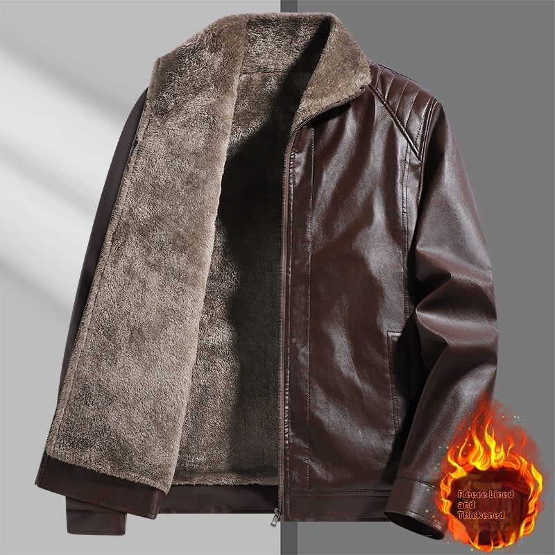 Thickened Real Leather Men's Fur Jacket